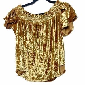 Umgee gold velvet top size small